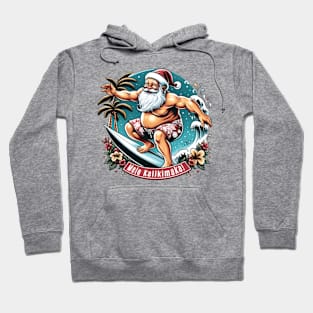 Mele Kalikimaka! - surfing Santa Hoodie